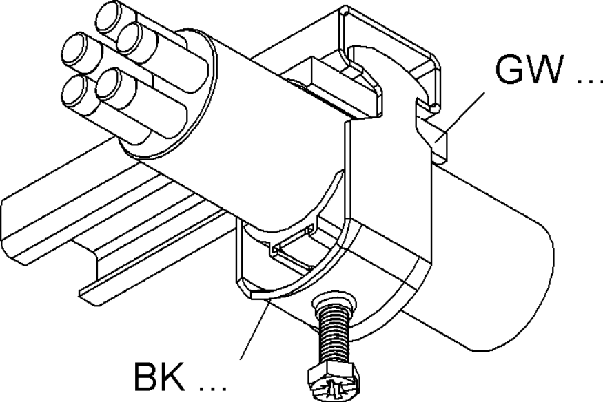 Niedax BK 42/2 Bügelschelle 2-fach für Kabel-Ø 38 - 42 mm, mit